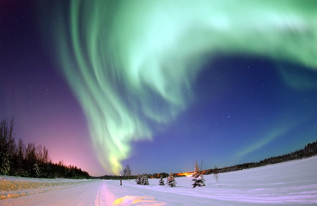The Aurora Borealis, or Northern Lights, shines above Bear Lake (Credit : United States Air Force)