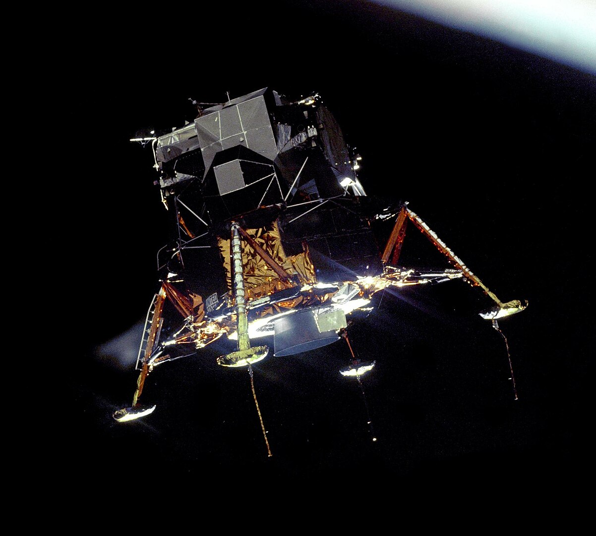 Apollo Apollo Lunar Module-5 Eagle as seen from CSM-107 Columbia (Credit : NASA)