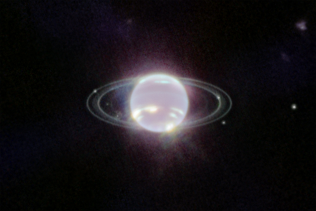 Rings of Neptune imaged by the James Webb Space Telescope's NIRCam instrument (Credit : NASA, ESA, CSA)