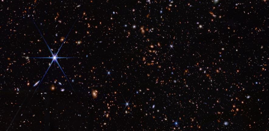 Carbon is Surprisingly Abundant in an Early Galaxy