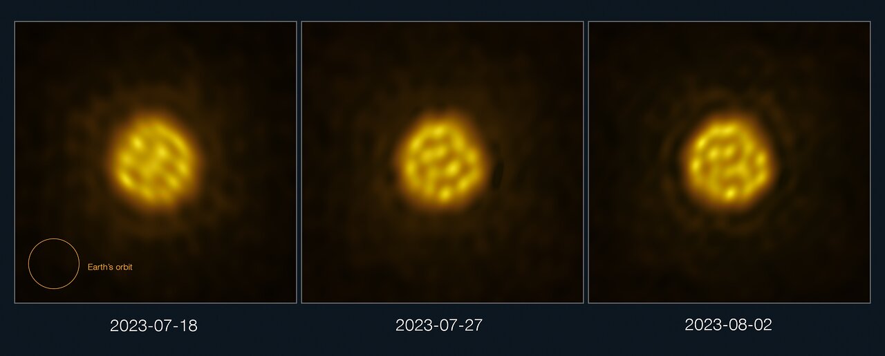High Resolution Images Show Bubbling Gas on the Surface of Another Star