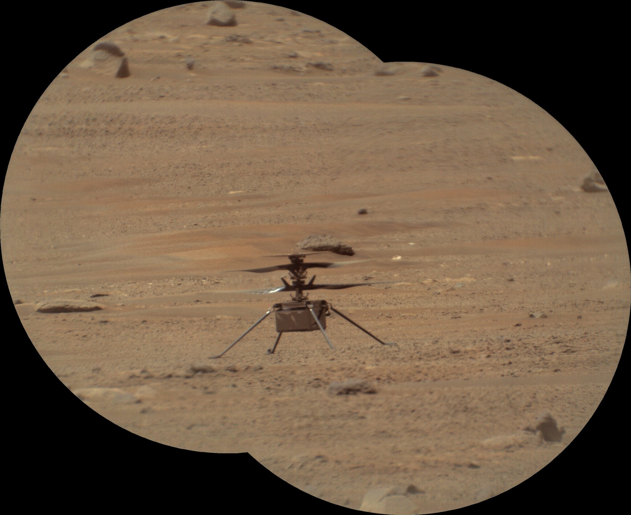 Long-Range Photo of Ingenuity Taken by Perseverance's SuperCam Instrument