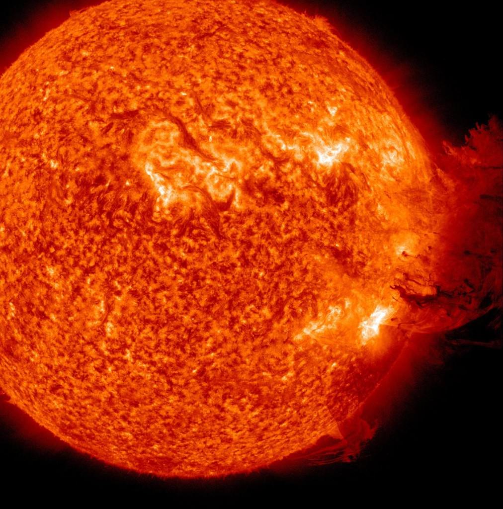 Coronal Mass Ejection (CME) as viewed by the Solar Dynamics Observatory on June 7, 2011. CME's eject plasma from the Sun's corona. Image Credit: NASA/SDO