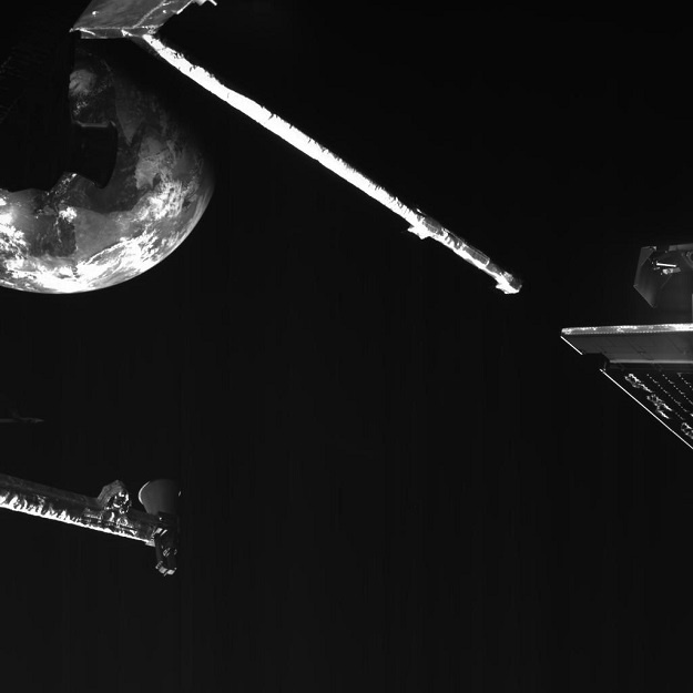 When BepiColombo flew past Earth its monitoring cameras were active. Image Credit: ESA/BepiColombo/MTM, CC BY-SA 3.0 IGO