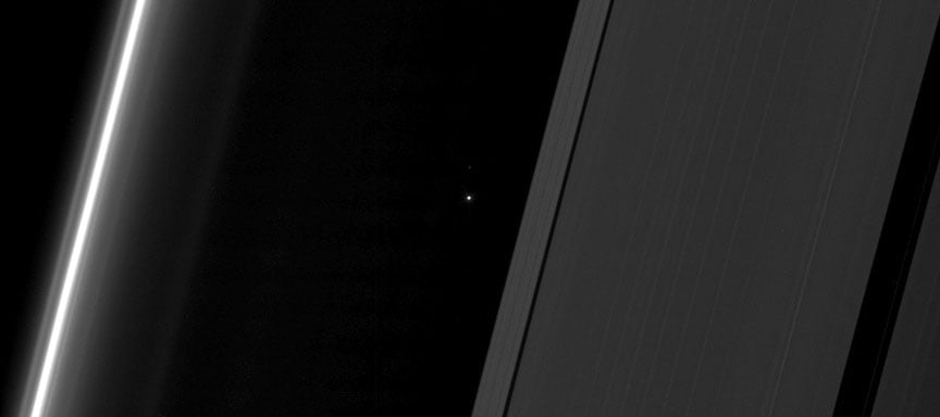 Earth Beams From Between Saturn's Rings in New Cassini Image