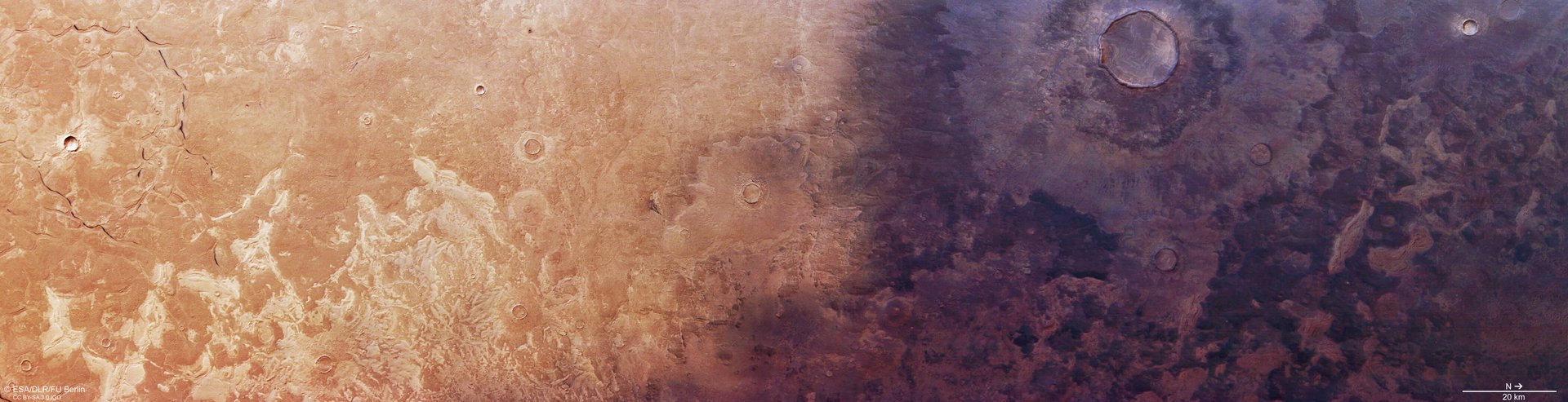 Picutre of the ash creeping across Utopia Planitia. Credit - ESA/DLR/FU Berlin