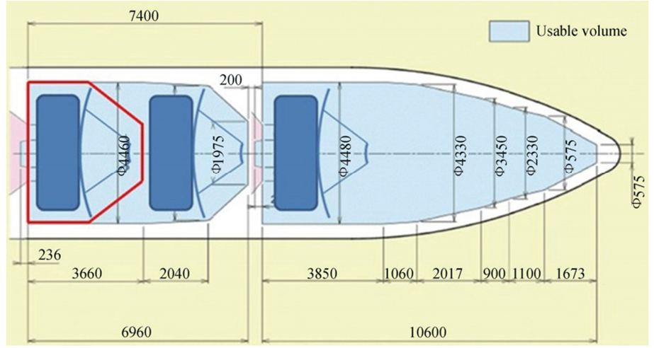 Mode of how the EHI could fit in to an Arianne 6 rocket, with room to spare.