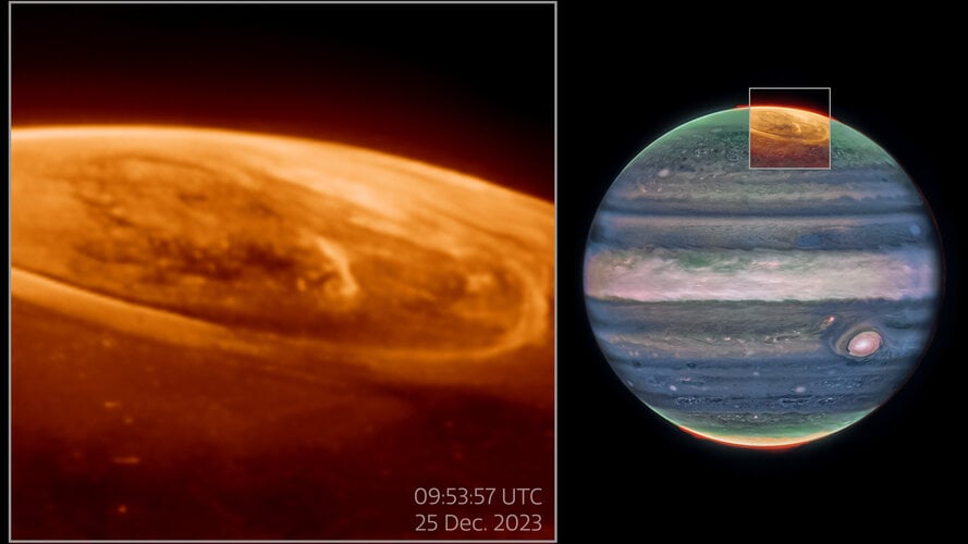 Webb Watches Auroras Dance in Jupiter's Atmosphere