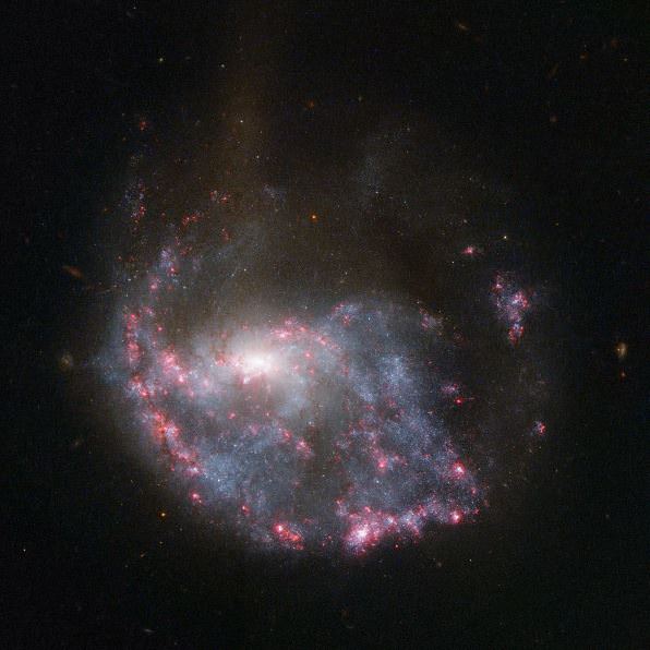 Pink Galactic Smackdown Results in Cosmic Bulls-eye