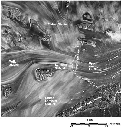 Antarctica's Lambert Glacier is one of the largest in the world. Image Credit: National Snow and Ice Data Center.